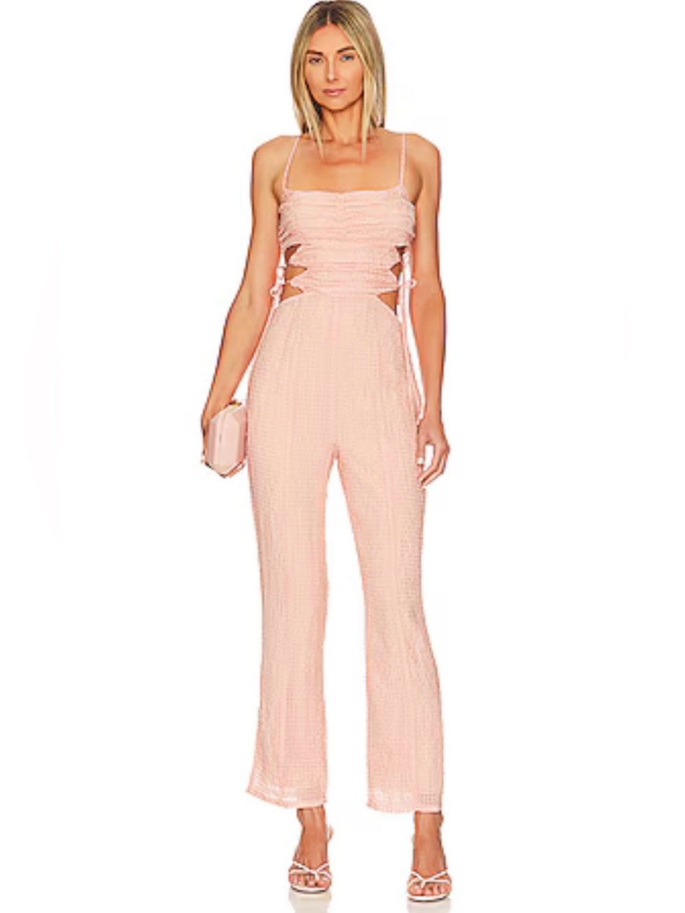 Revolve Majorelle Nikita Jumpsuit // Blush Gingham // Large // NEW